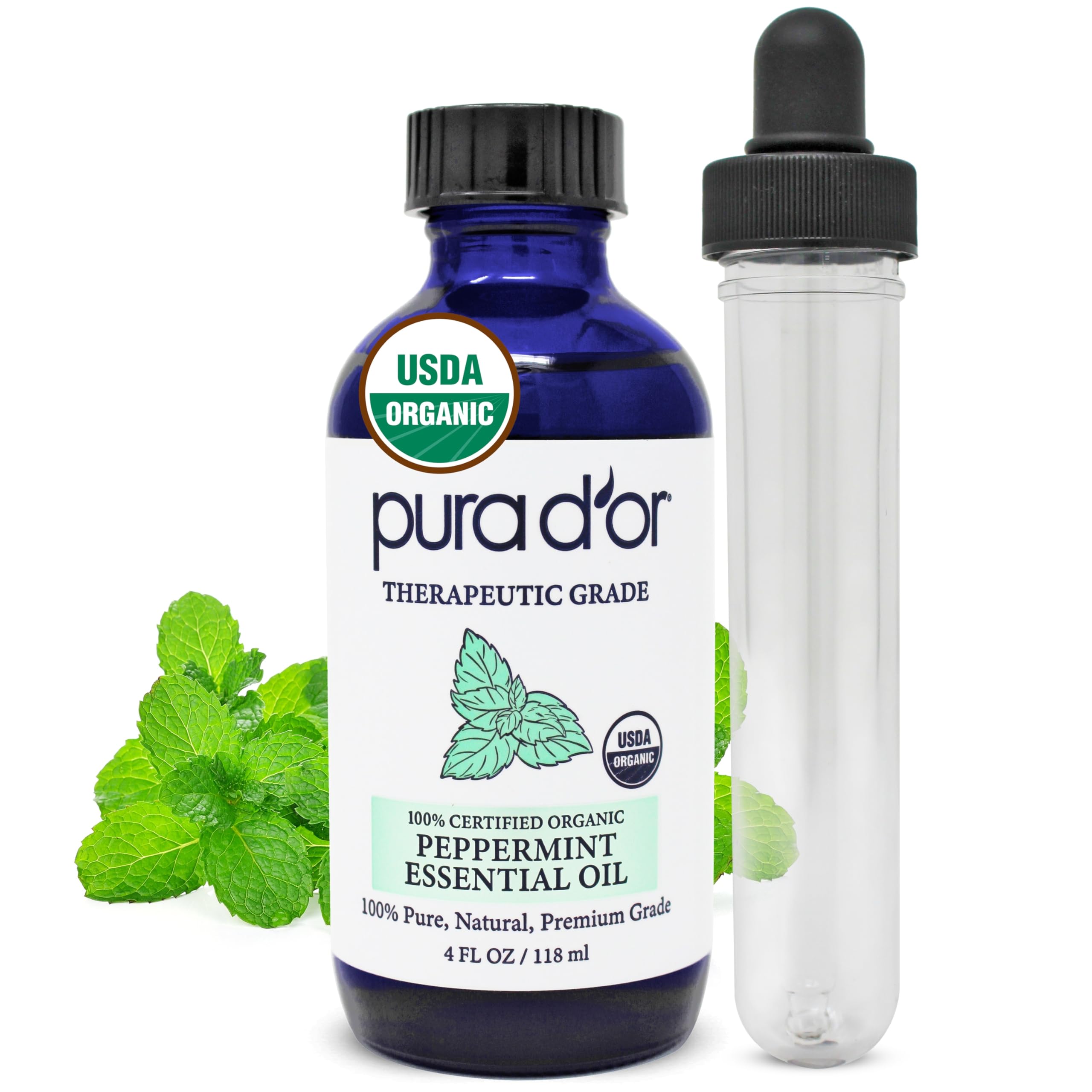 Amazon.com: PURA D'OR Organic Peppermint Essential Oil (4oz with